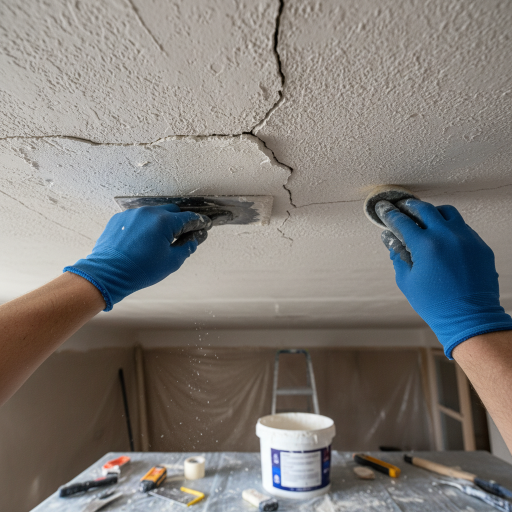 Astuces et techniques réparer plafond fissuré Image pour réparer plafond fissuré