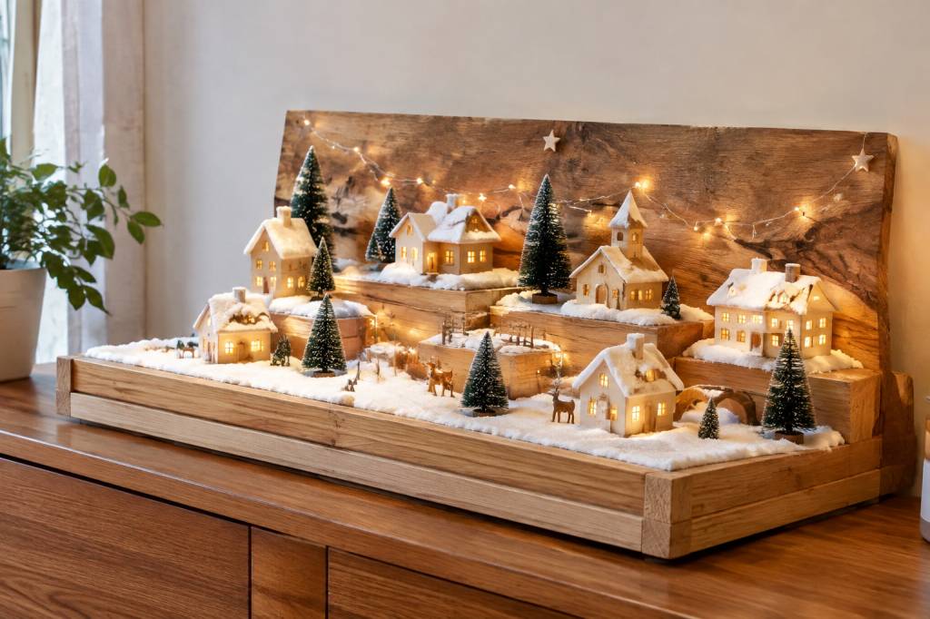 Comment fabriquer un support pour village de Noël : idées et étapes faciles Comment fabriquer un support pour village de Noël : idées et étapes faciles